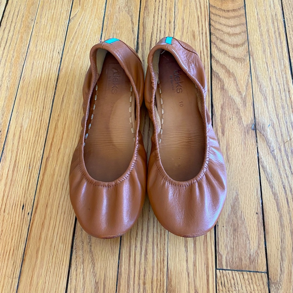 Tieks size 10 ballet flats camel/chestnut/tan/brown leather